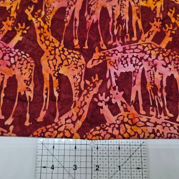 Giraffe Batik Fabric Fat Quarter Safari Animal Print Quilt Crafts 18"x22" - Picture 4 of 5
